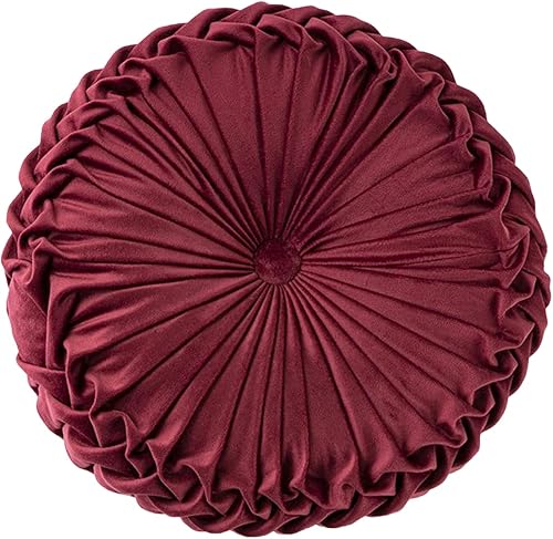 Miniatura 10 de HLOVME Cojín Decorativo Throw Pillow para Sofá de Calabaza 3D Redondo de Terciopelo para Sofá Cama Silla Suelo 15"X15", Púrpura Claro