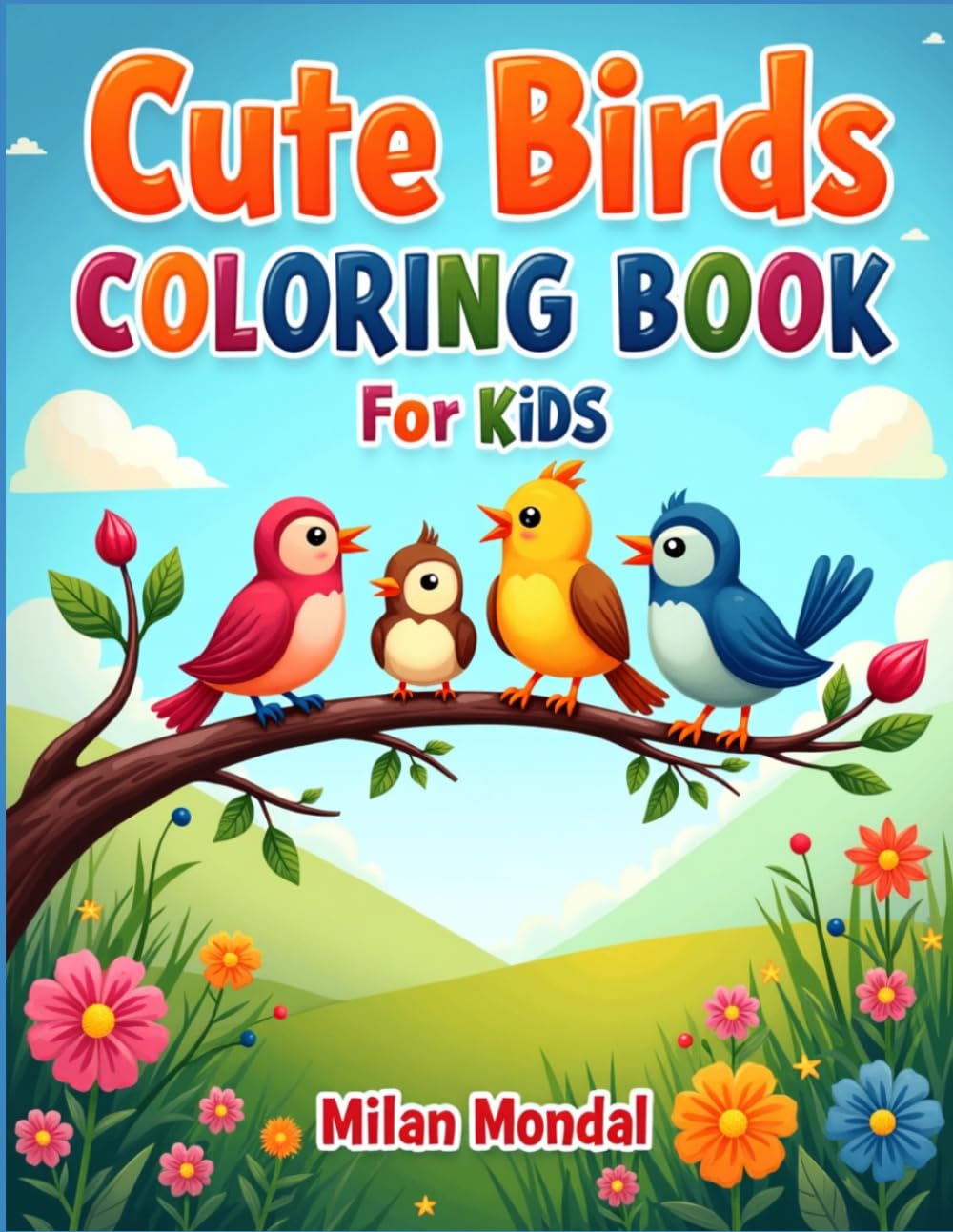Cute Birds Coloring Book for Kids: Fun & Easy Bird Coloring Pages with Simple Designs for Boys & Girls (Ages 4–8)