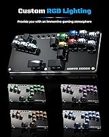 Vista 4 de Sehawei Haute42 16Key All-Button Arcade Controller Gamerfinger with Turbo Functions,Arcade Stick Street Fight Mini Plus Controller for Negro