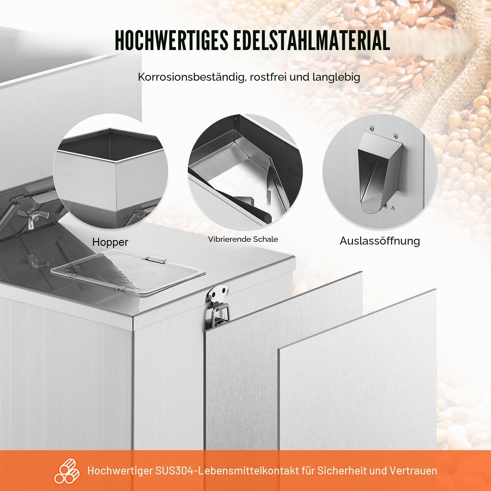 VEVOR Pulverabfüllmaschine 0,002–0,22 lbs/1–100 g automatische intelligente Partikelwäge-Abfüllmaschine Flaschenbeutel-Pulverfüller-Partikelspender für Teesamen, Körner, Pulver, Mehl, Bohnen, Glitzer