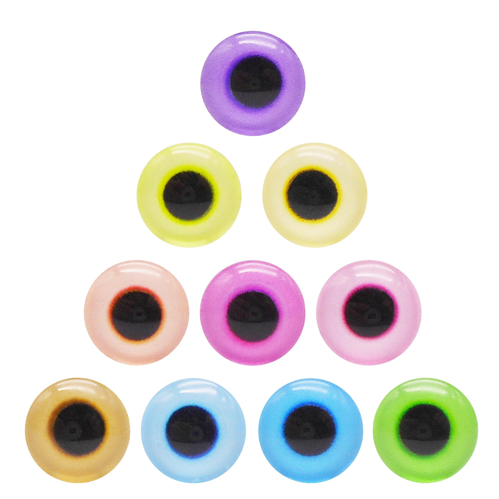 40PCS 20MM Colorful Cartoon Eyes Glass Cabochons for Clay Animal Model Making, Sculptures, Props, Jewelry Pendant, DIY Crafts Fantasy Art Supplies