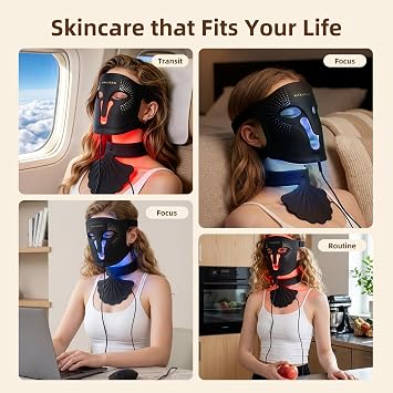 Red Light Therapy LED Face and Neck Mask, FDA-Cleared, 432 LEDs