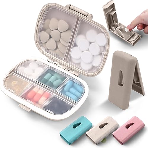 Miniatura 1 de Organizador de pastillas de 8 compartimentos  Pequeño soporte diario para medicamentos a prueba de humedad, organizador de píldoras esenciales de