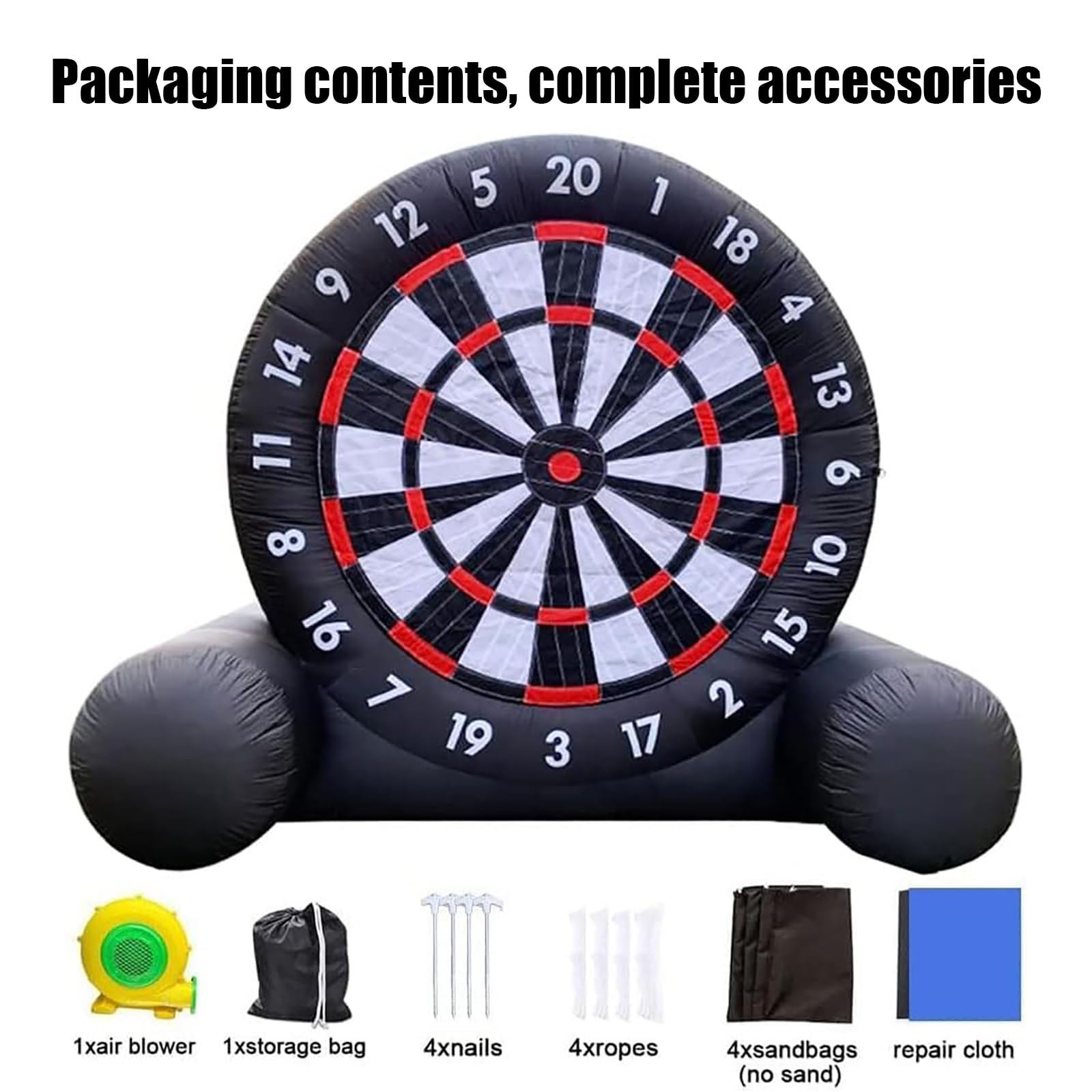 Outdoor Fußball Dartscheibe mit Fußballbällen Riesen Spiel Set inklusive Luftpumpe und Reparaturset für sportliche Aktivitäten