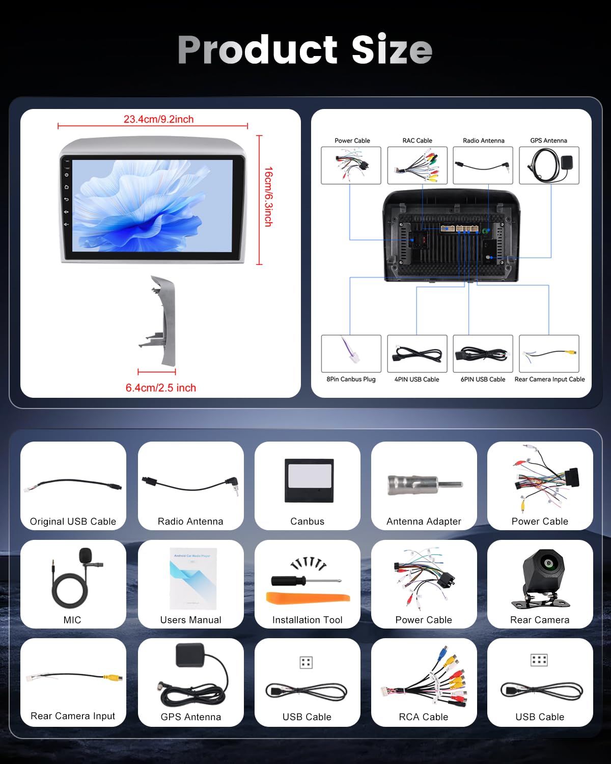 NHOPEEW Autoradio 2+64G per Lancia Ypsilon 2006-2011 con supporto per CarPlay wireless e Android Auto Mirror Link navigazione GPS comandi al volante 40 temi dell'interfaccia utente e video online