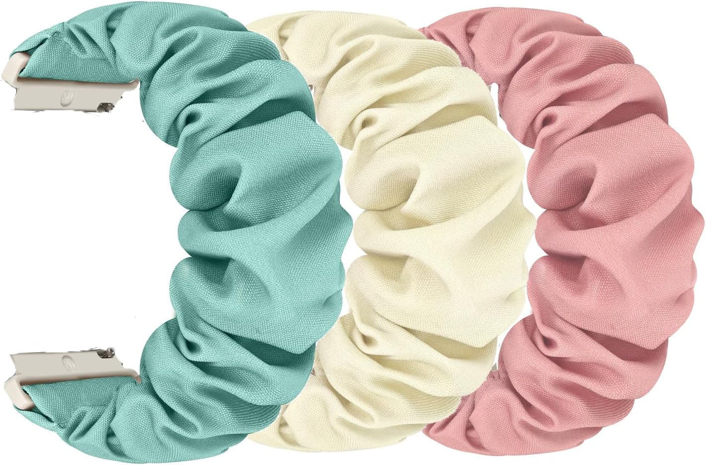 3 Pack Elastic Scrunchie Strap Compatible with 16mm 18mm 19mm 20mm 22mm Watch Strap Quick Release Replacement Wristband for Men Women