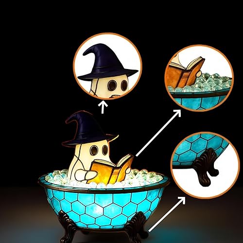 Miniatura 2 de Lámpara de baño de burbujas fantasmas, lámpara de Halloween, decoración de baño de Halloween, luces LED de noche de fantasma, para decoración de