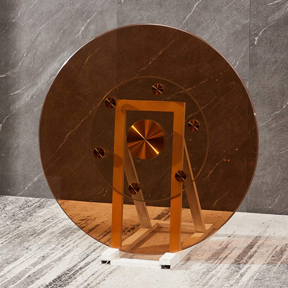 Plateau tournant en Verre trempé, idéal pour la Table à Manger ou la Cuisine. Plateau Rotatif avec roulements Silencieux, Non incliné, Marron, 60-90 cm (60 cm/23,6 Pouces).