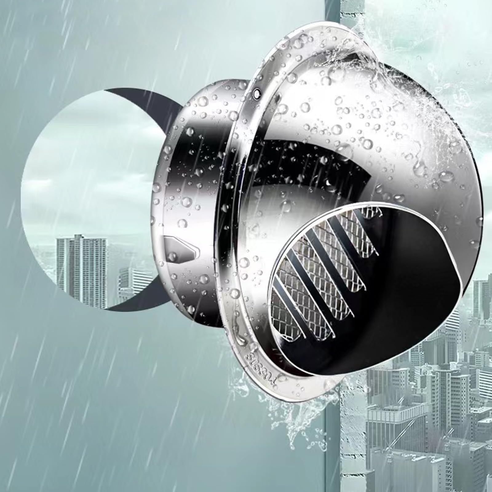 OYSKGNCMW Round Air Vent Cowl Cap,Range Hood Exhaust Pipe Chimney Rain Cap,Pipe Rain Cover Protector Cap,Bird Guard Ducting Ventilation Cap Rain Hat Hood,Exterior Wall Air Outlet (150mm/5.9in)