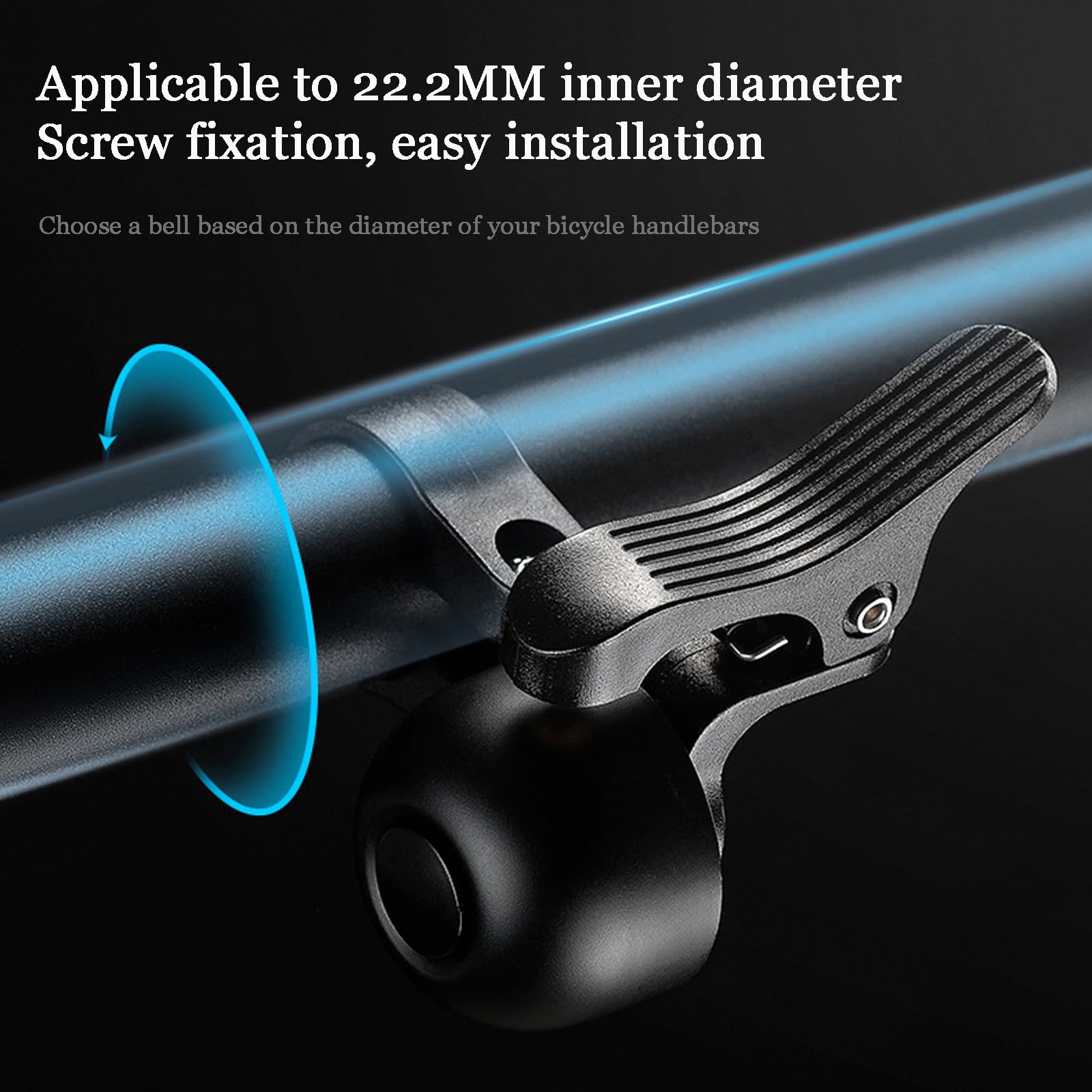 Sonnette de Vélo pour Cube Reaction Hybrid SLX 800, Klaxon Velo Étanche pour Guidon Diamètre de 22,2mm, Mini-Sonnette de Vélo en Alliage d'Aluminium, avec Son Clair et Fort, B Right Bell