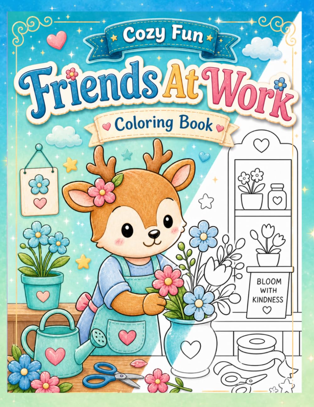 Cozy Fun - Friends At Work: A Coloring Book For All Ages