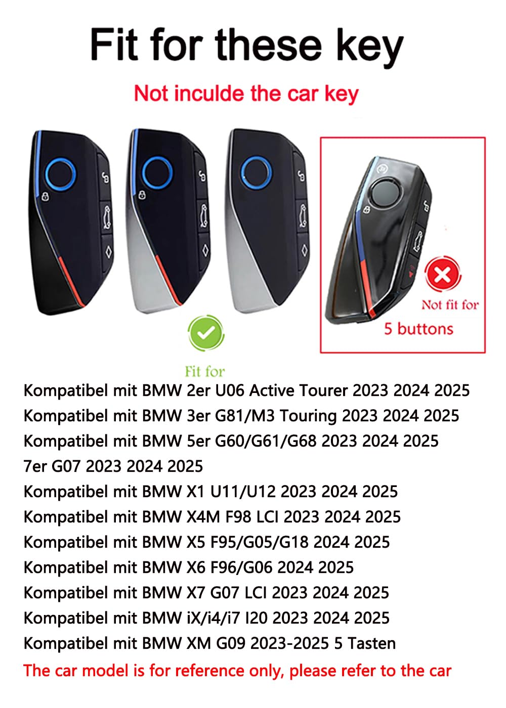 ontto Lederen autosleutelhoes voor BMW X1 X2 X3 X4 X5 X5M X6 X6M M5 G01 6er 7er 5 3er 2 G32 G11 G12 afstandsbediening cover sleutelhoes etui sleutelhanger bescherming 3 toetsen beige