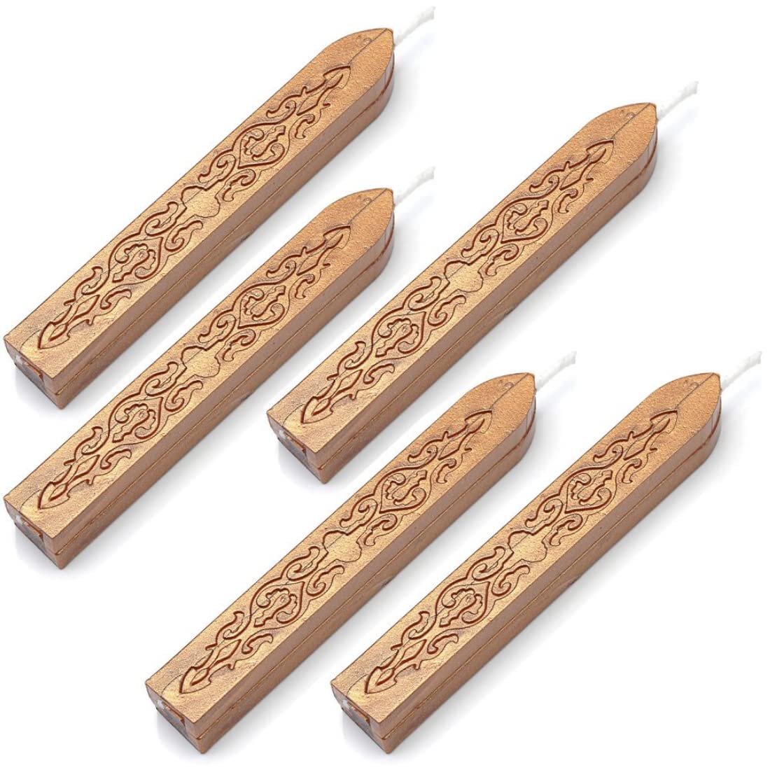 Oytra5 Piece Sealing Wax Sticks Set for Stamping Seals Retro Journaling Art Craft (Gold)