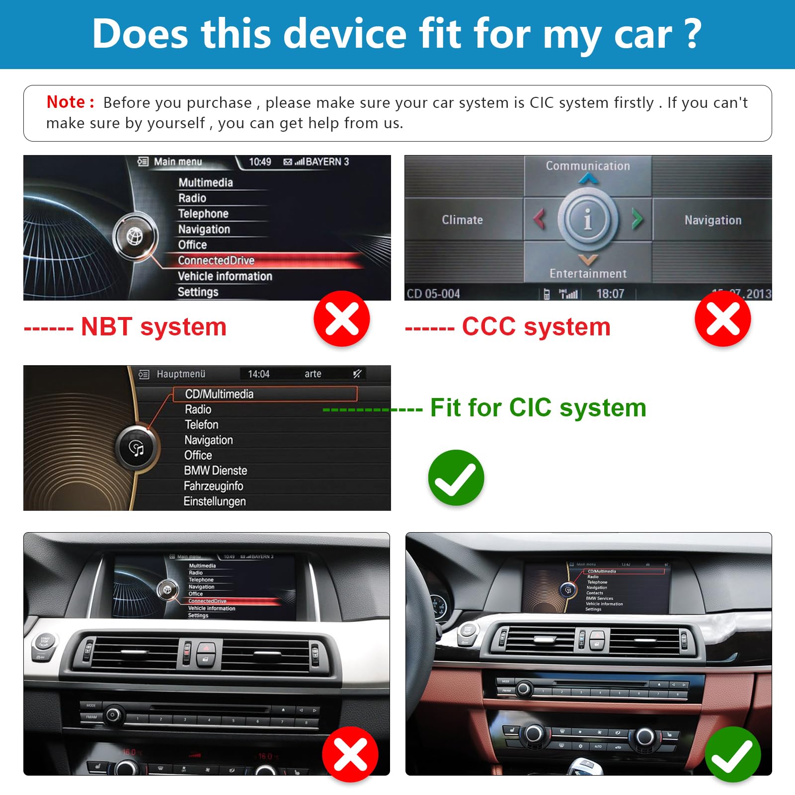 12.3'' Radio samochodowe, Apple CarPlay/Android Auto/Mirrorlink/GPS dla BMW serii 5 F10/F11 z lat 2010-2012 z radiem samochodowym z ekranem dotykowym CIC, nawigacją GPS do samochodu