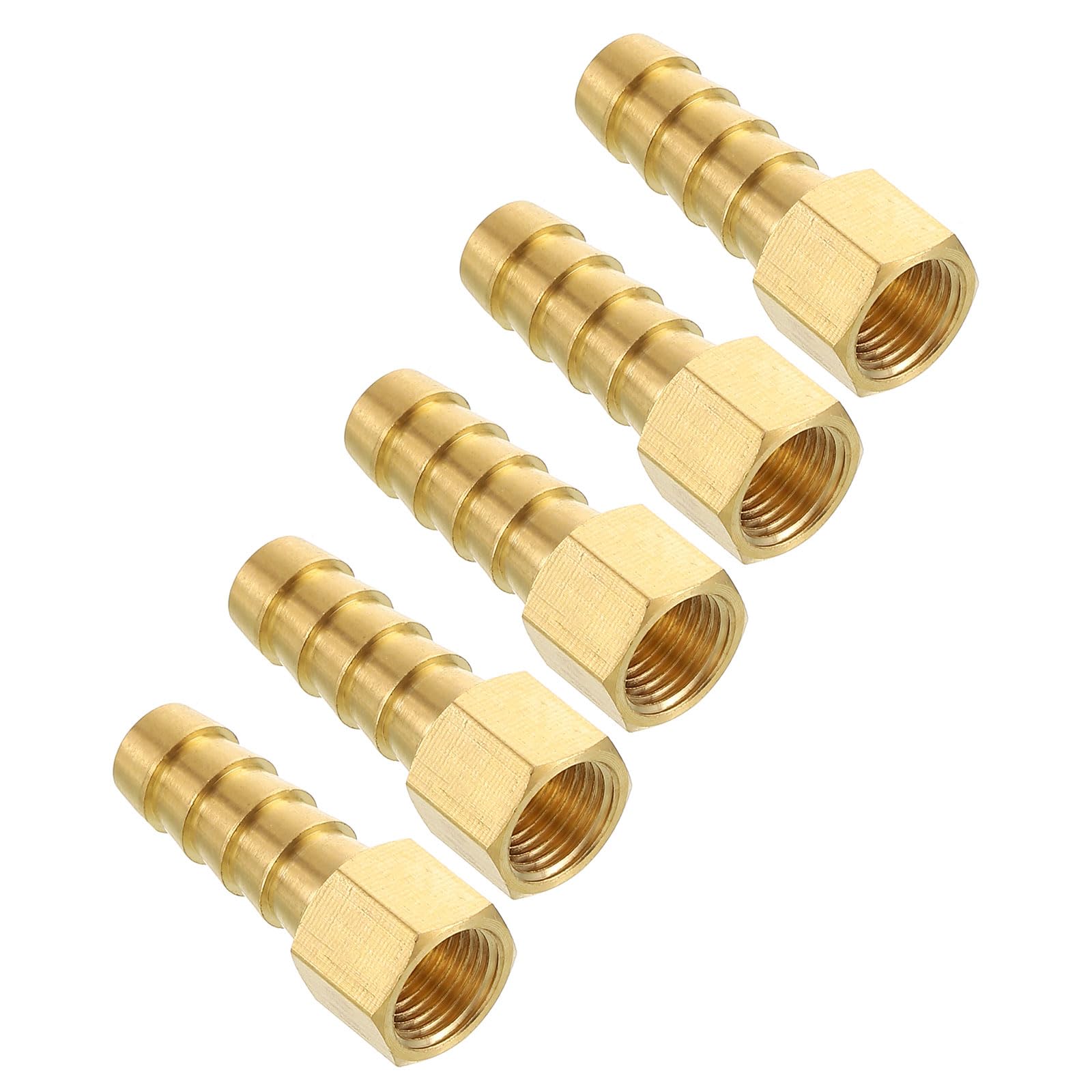 Kozelo 5pcs Brass Hose Barb Fittings 8mm Hose Barb to 3.2mm NPT Female — image 1
