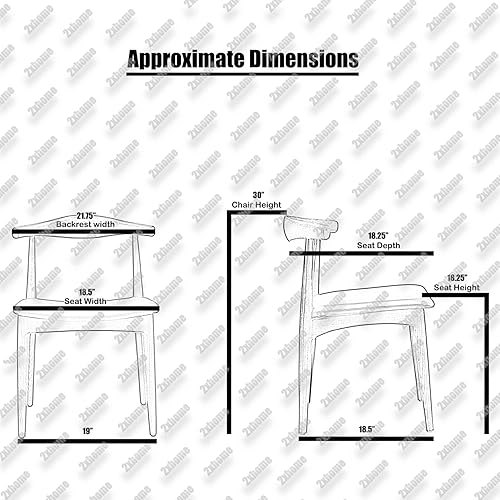 Miniatura 3 de 2xhome Juego de 2 sillas de comedor de madera maciza  Asiento acolchado tapizado de piel sintética  Silla lateral moderna de granja  Hogar, cocina,