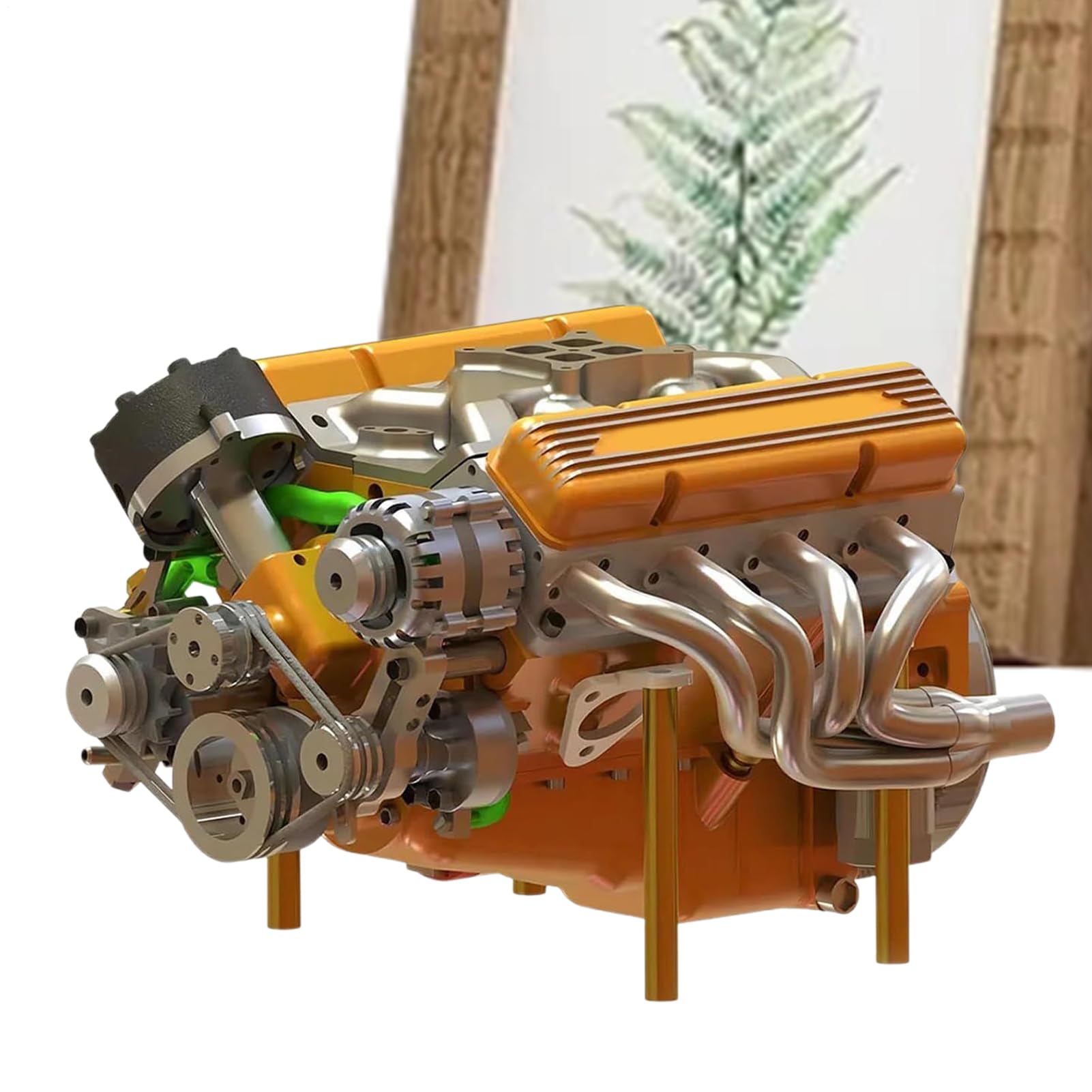Modèle décoratif miniature moteur V8 mécanique : réplique à exposer pour collectionneurs