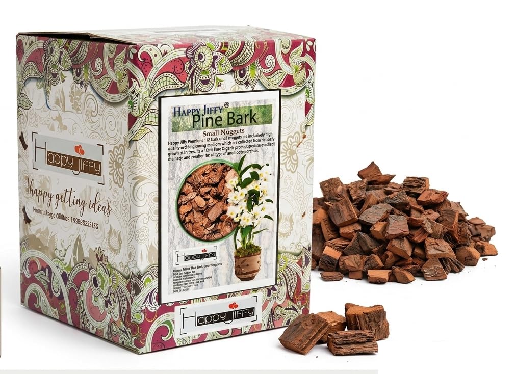 Happy Jiffy Pine Bark small nuggets (1-3 inches) for Orchid. (5Lit)-image-16