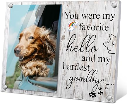 Dog Memorial Photo Frame - Cherish the Memories with this Wood and Acrylic Magnetic Frame - Perfect Loss of Dog Sympathy Gift