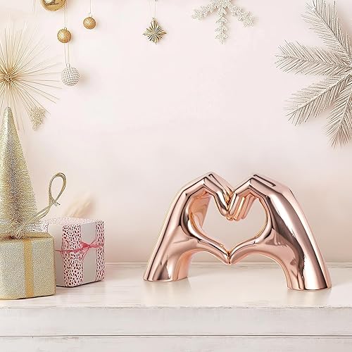 Miniatura 8 de Decoración de manos de corazón dorado para sala de estar, dormitorio, estantería, mesa de café, centros de mesa de amor, estatua estética y