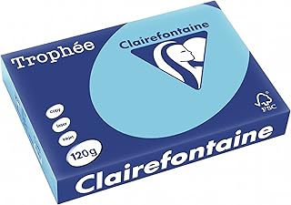 Clairefontaine Trophée - Resma de papel, 250 hojas, A4, 21 x 29.7 cm, color azul cielo