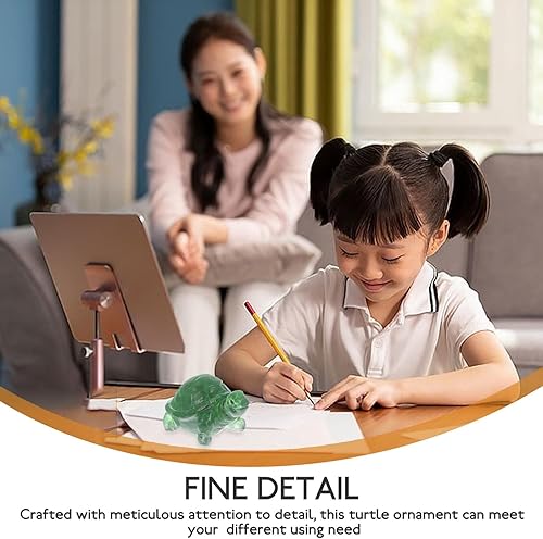 Miniatura 4 de ABOOFAN Estatua de tortuga de cristal, figura de tortuga china de Feng Shui, mini estatua de cristal, pisapapapeles para prosperidad, éxito