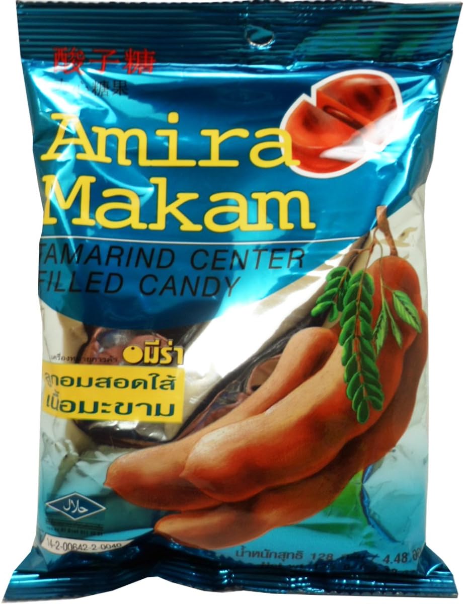 Natural Tamarind Center Filled Candy Snack Net Wt 128 G (40 Pieces) Amira Makam Brand X 5 Bag