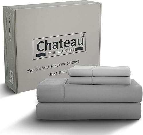 CHATEAU HOME COLLECTION Tencel - Juego de sábanas de algodón suave, transpirable de 300 hilos con certificación Oeko-TEX, tamaño Queen, sábanas