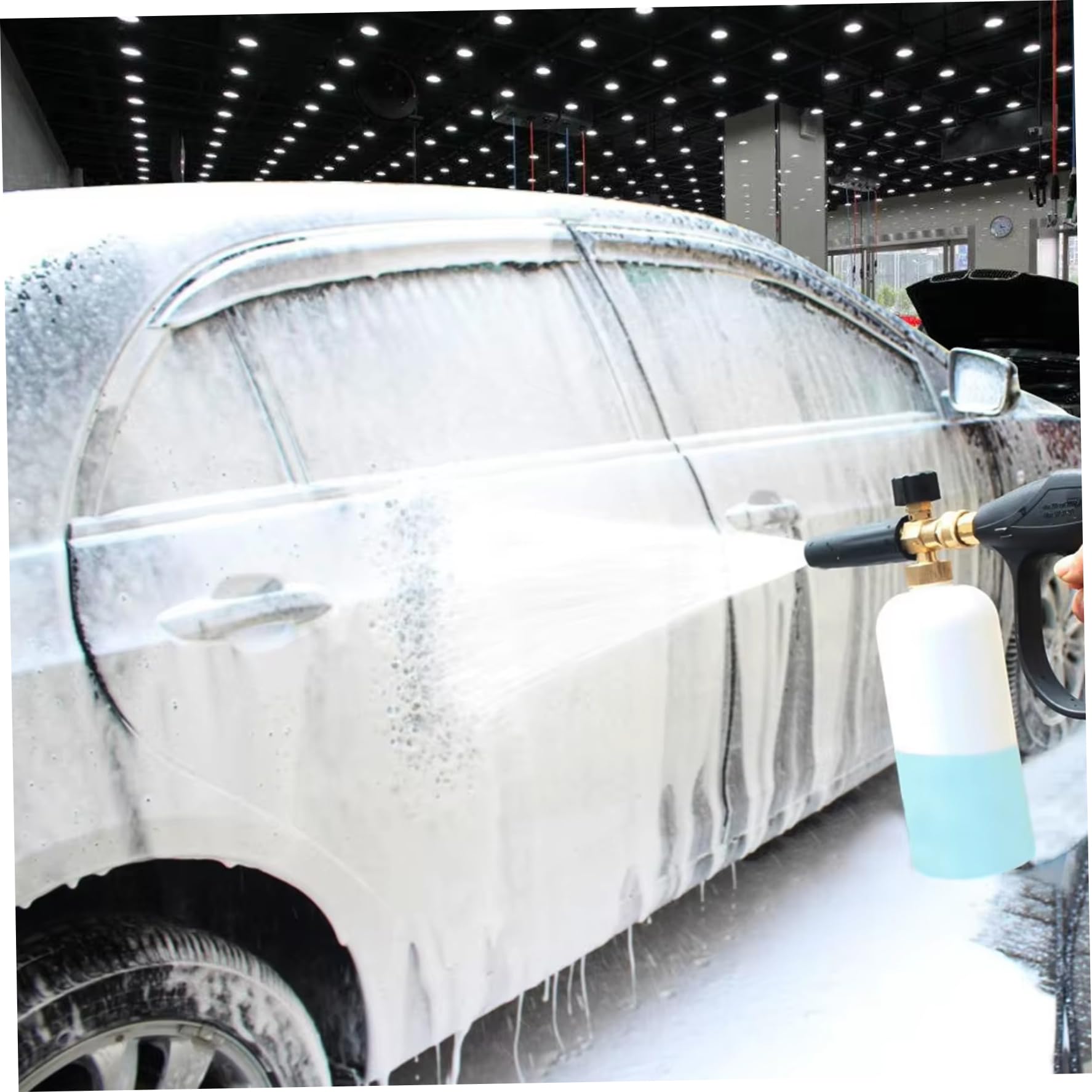 Cañón de espuma, pistola de espuma de lavado de autos con 5 boquillas en aerosol, pistola de lavadora de alta presión, cañón de de conexión rápida para lavadora a presión