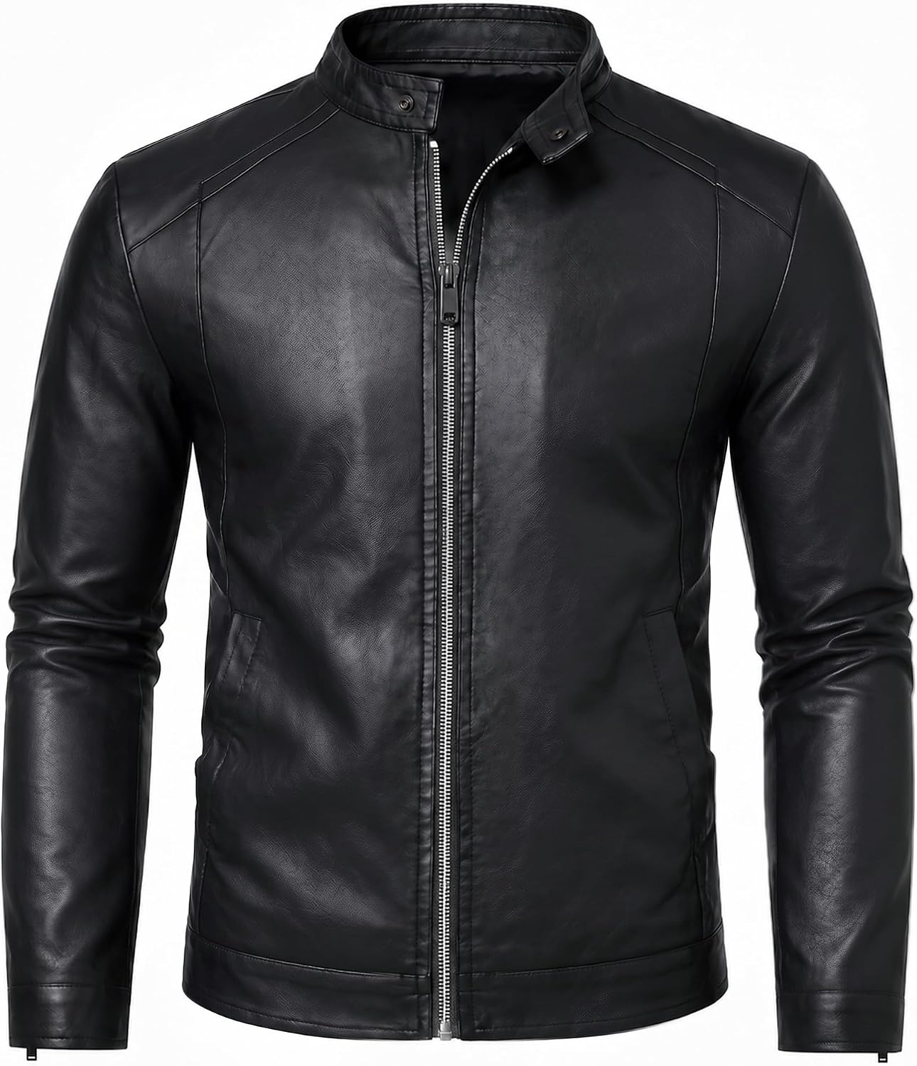 Leather Jacket Men Faux Leather Jackets Motorcycle Biker Coat Outwear