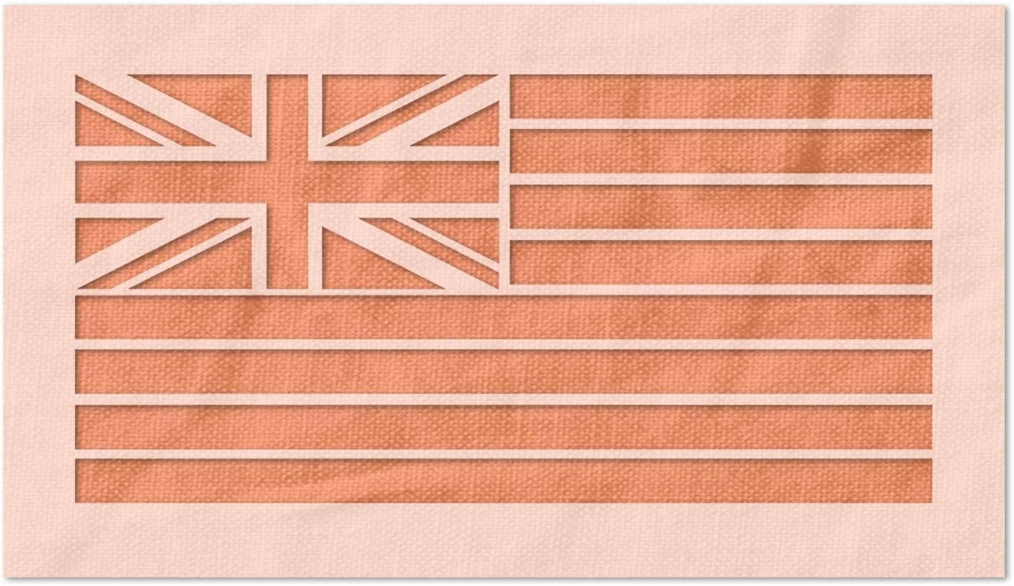 Stencil Stop Hawaii State Flag Stencil - Reusable for DIY Projects, Painting, Drawing, Crafts - 14 Mil Mylar Plastic (24 x 12 inches)