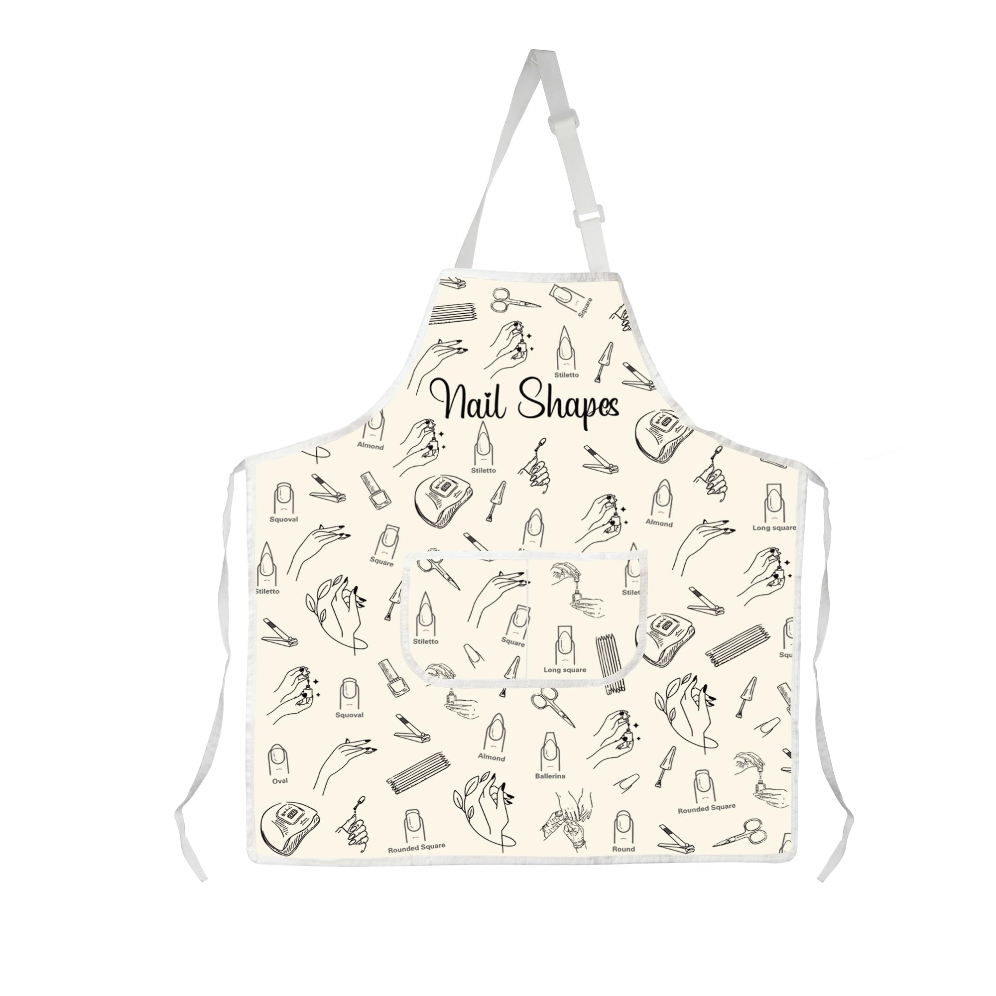 Waterproof Nail Art Apron With Pockets Adjustable Manicure Tech
