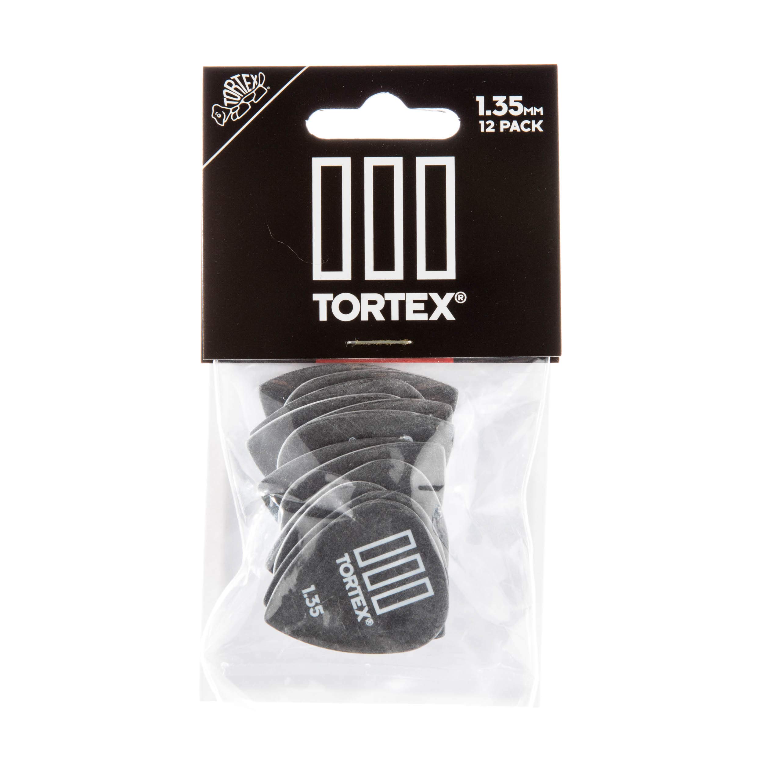 Dunlop 462P135 1.35mm Tortex T3 Sharp Tip Guitar Picks, 12