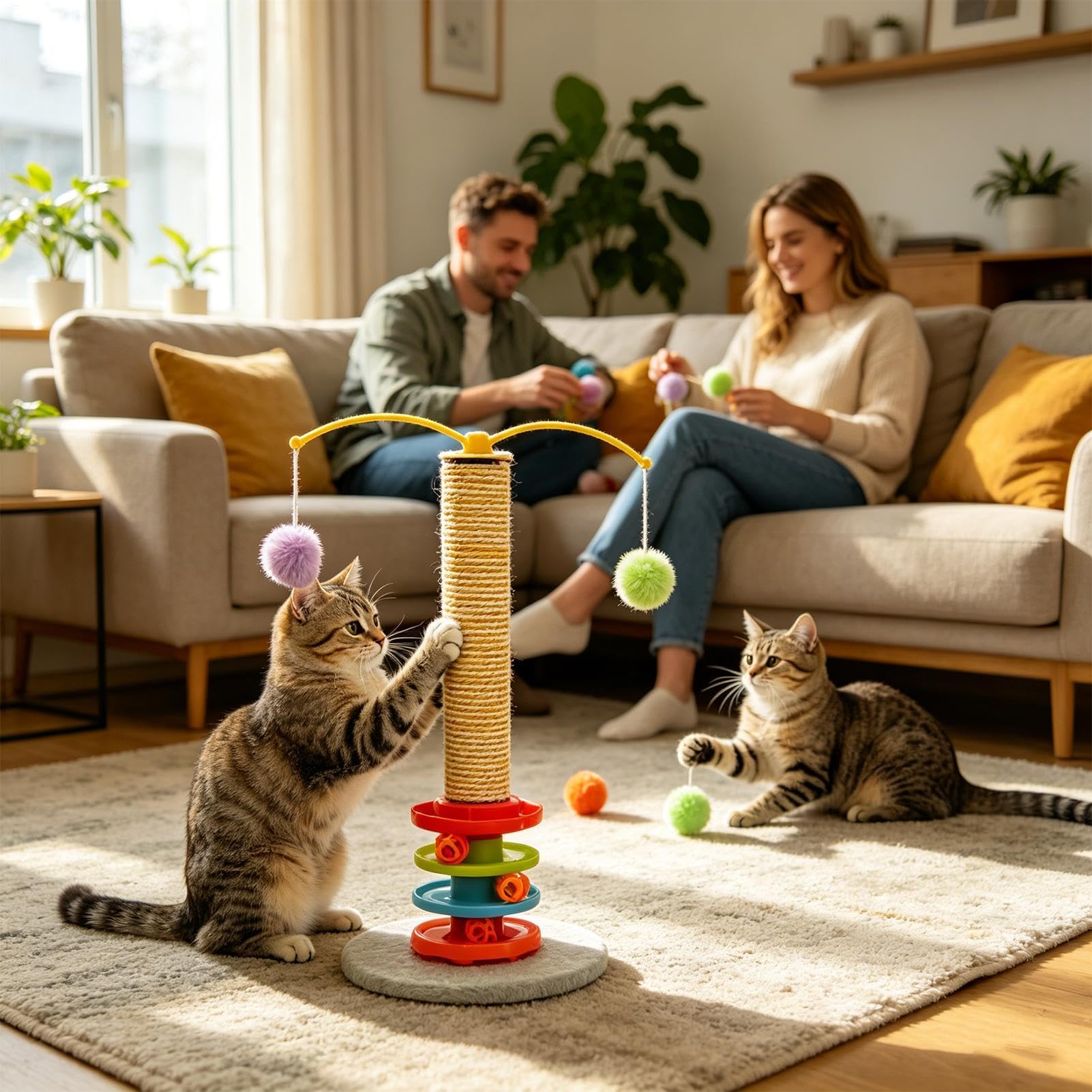 Poteaux à griffer pour Chat Interactifs Hauts pour Auto-