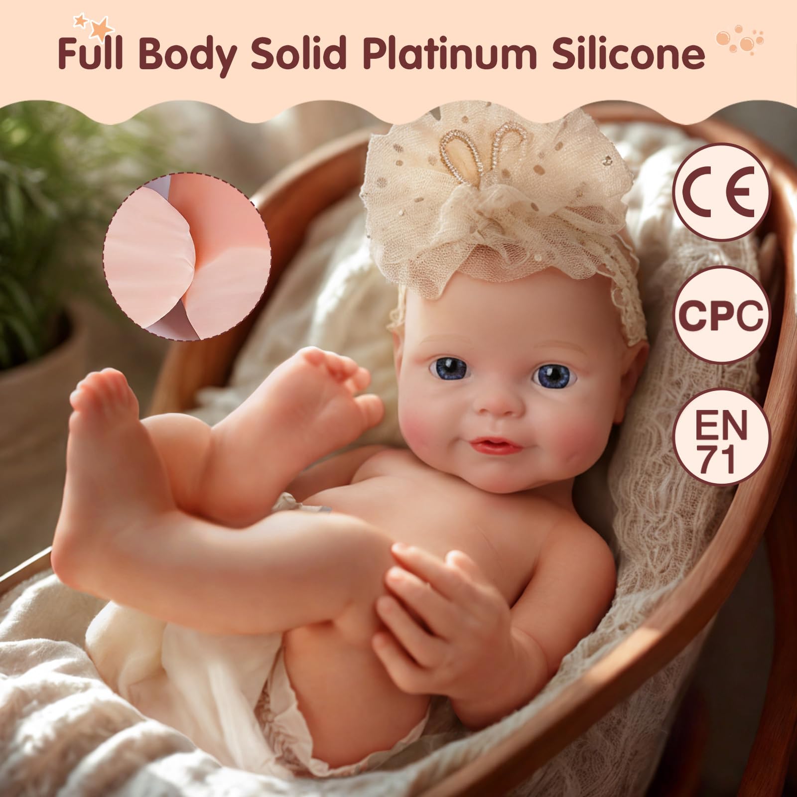 BABESIDE Bambole Reborn Da 16 Pollici Con Corpo Intero In Silicone - Realizzate In Morbido Silicone E Ponderate Per Sentirsi Come Un Vero Bambino