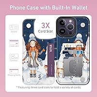 Vista 2 de LETO para iPhone 15 Pro Funda tipo cartera - Tapa tipo folio con patada - Diseños de moda - Tarjetero - Funda protectora para mujeres y niñas - 6.1