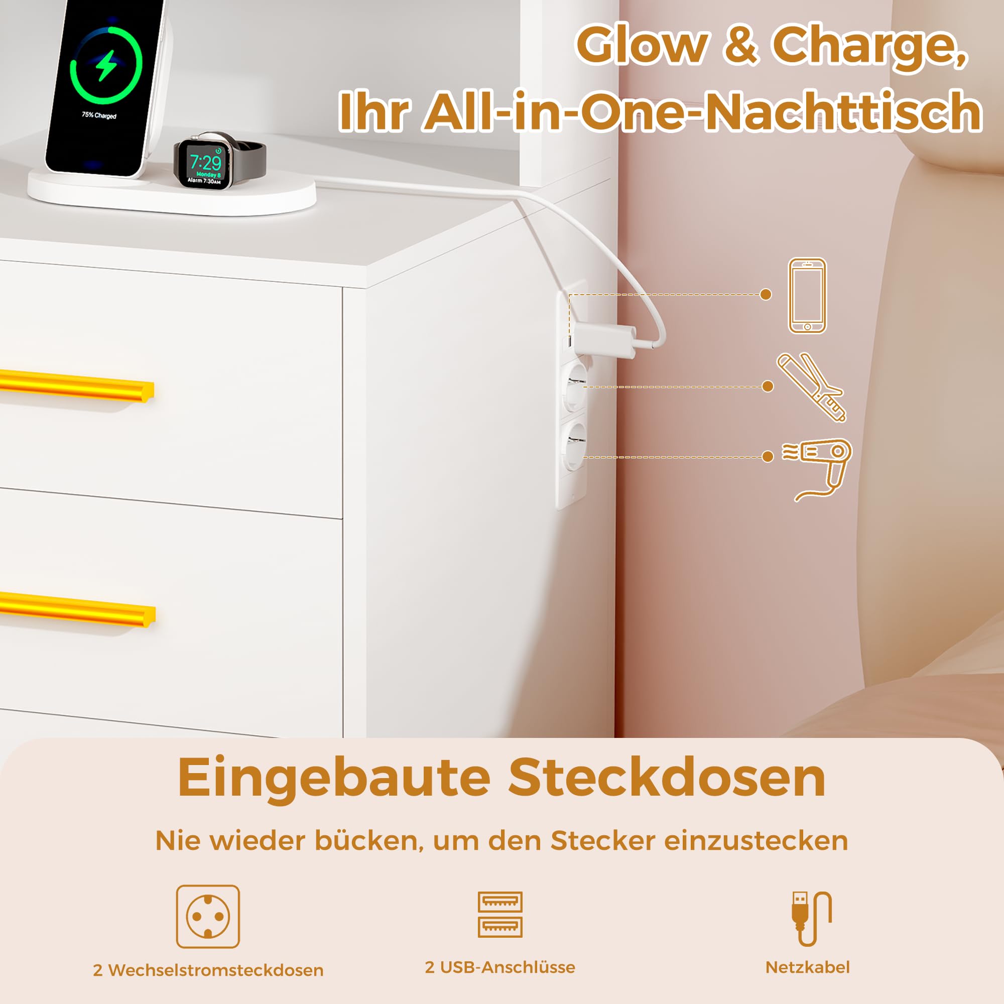 ANWBROAD 150cm Großer Schminktisch mit Spiegel und Beleuchtung Kosmetiktisch mit Steckdosen Schminktisch mit 10 Schubladen 15 offene Regale 9 Schmuckhaken Stauraum Hinter dem Spiegel Weiß BDT17W