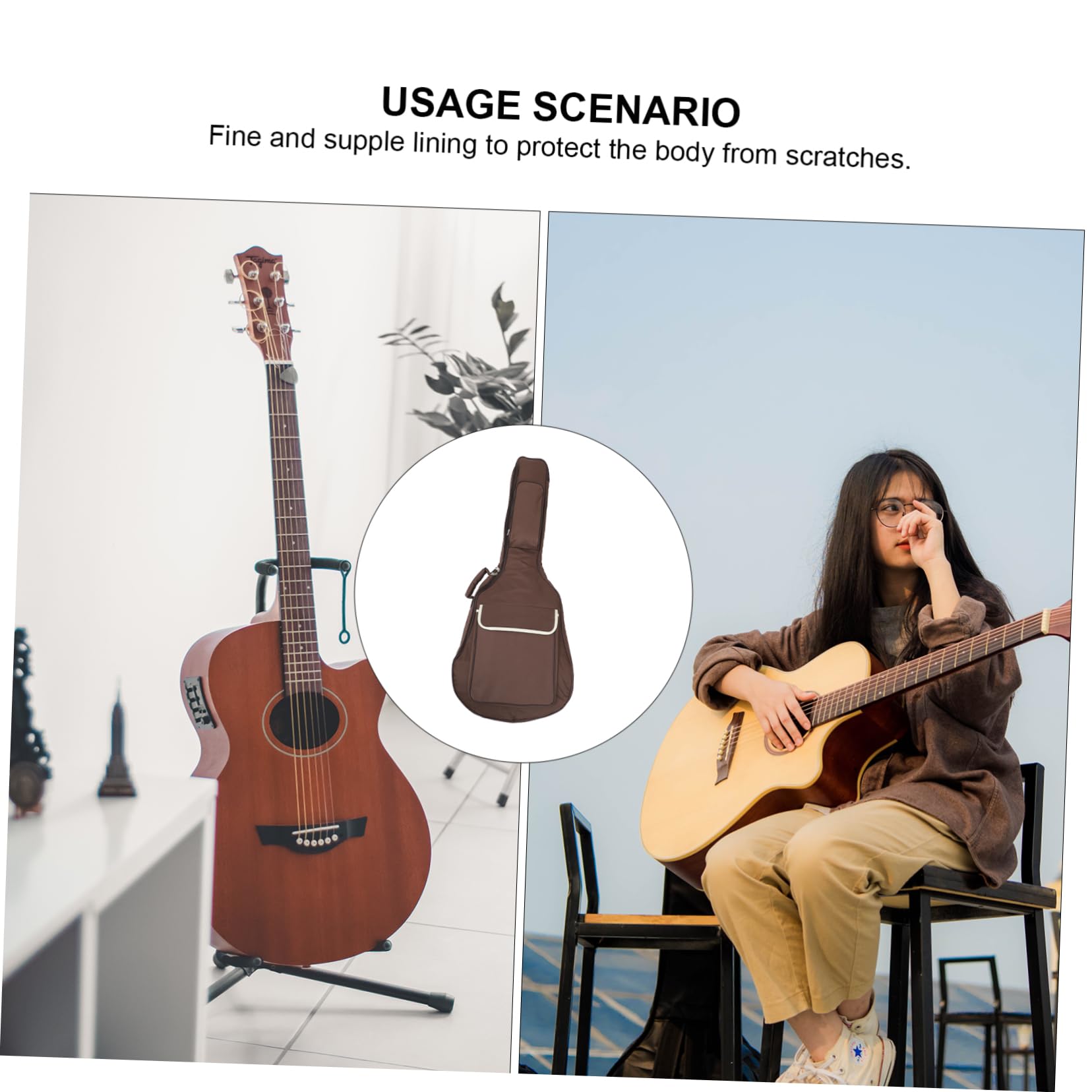 ibasenice Gitarren-Aufbewahrungstasche Gepolstert Für Konzertgitarre Und Klassische Gitarre Koffer Mit Verdicktem Material Zuverlässige Aufbewahrungslösung