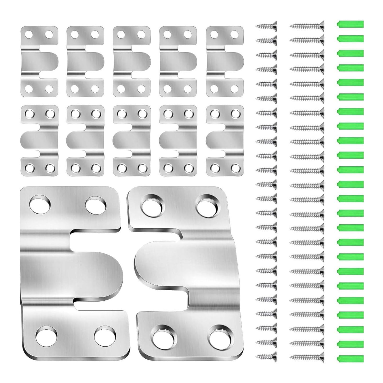 Buxuaaaa Reinforced Steel Frame Hanging Hardware with Expansion Tubes ScrewsStainless Steel Wall Mount Brackets Rusts Wall Mounting Hooks with Screws & Anchors