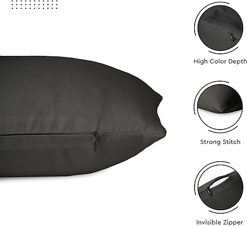 Vista 226 de Encasa Homes - Juego de 2 fundas de almohada, 18 x 18 pulgadas, lona de algodón teñidas, cuadradas, decorativas, para sofá, silla, cama y hogar, Azul