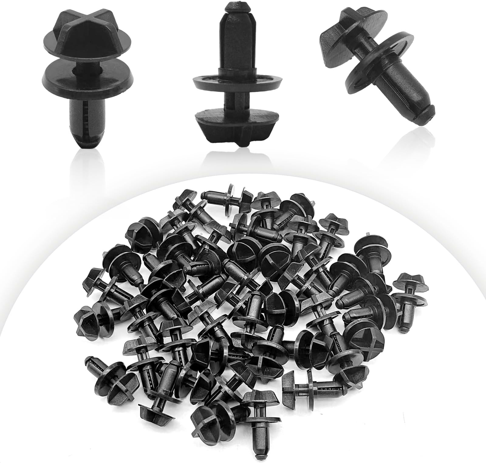 50Pcs Lower Radiator Shield Push, Fender Liner Rivet Radiator Sight Shield Push-Type Clip, Compatible with Ford Replace W705957-S300 W706519-S300 F-150 Mustang Fusion Aviator Explorer