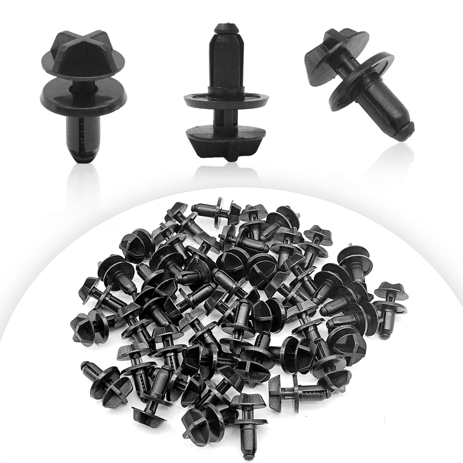 50Pcs Lower Radiator Shield Push, Fender Liner Rivet Radiator Sight Shield Push-Type Clip, Compatible with Ford Replace W705957-S300 W706519-S300 F-150 Mustang Fusion Aviator Explorer