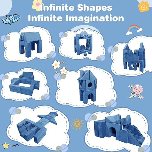 Miniatura 5 de GGIB Sofá modular para niños, 28 piezas, azul marino