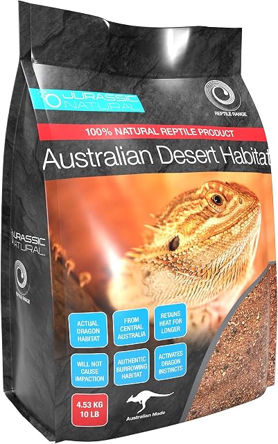 JurassicNatural Australian Desert Dragon Habitat 10lb Substrate for Bearded Dragons and Other Lizards, Red (DESERT010)
