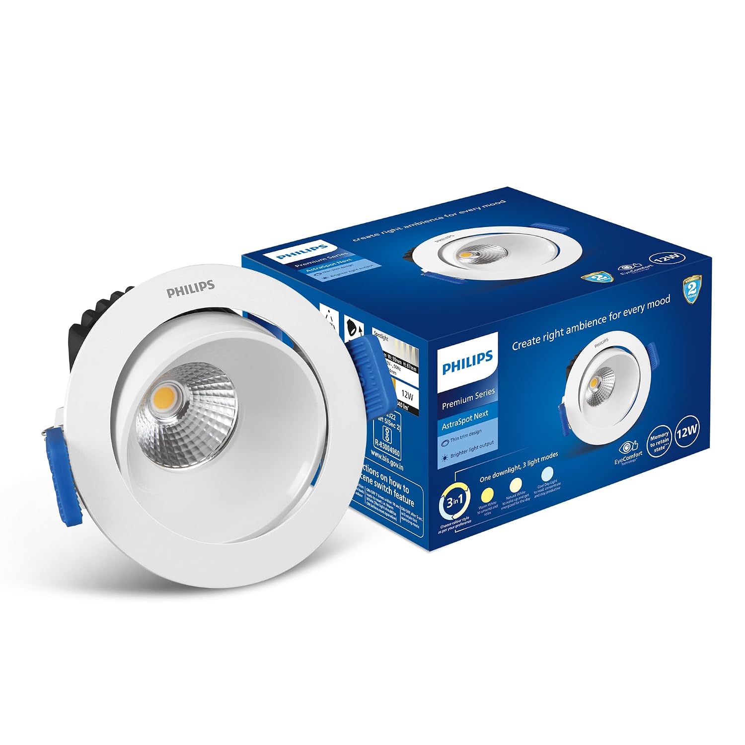 Philips Aluminium 12-watt Round LED COB Spot Light|3 Colors in 1 Astra Spot LED Spotlight for Display & Decorations|Adjust... - Review, Price and Buying Guide