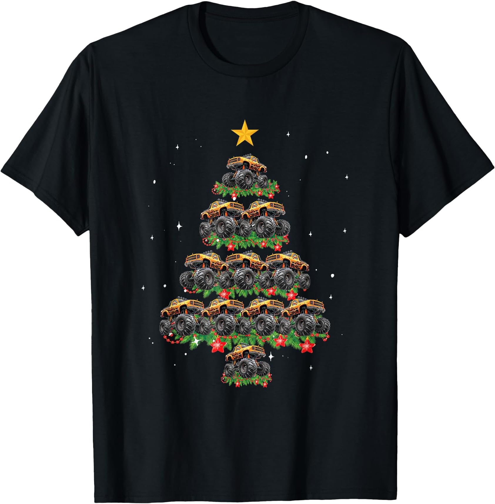 Monster Truck Xmas Tree Ornaments Monster Truck Christmas T-Shirt