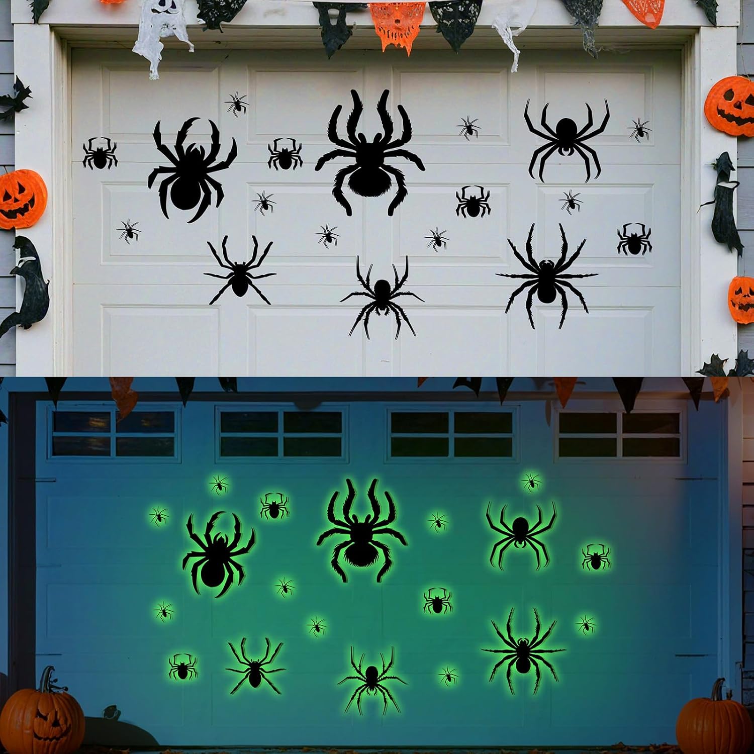 30 Pcs Halloween Garage Door Magnets Decorations Glow in The Dark Spider Magnetic Stickers Cover Garage Door Car Refrigerator Kitchen Dishwasher Magnets for Halloween Trick Or Treat Party Supplies image 2