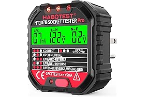 Outlet Tester 90-250V Power Socket Tester with LCD Display