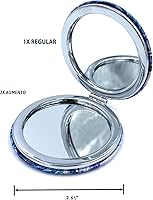 Vista 5 de Espejo de bolsillo para mujer, pequeño espejo de viaje con aumento de Van Gogh, lirios de flores, espejo compacto y único, regalo para mamá artística