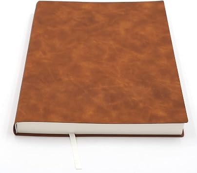 Large Thick Journal Notebook, Lined Papers, A4 8.4x11.4 inches, 416 Pages, Soft Faux Leather Cover Brown, Ruled